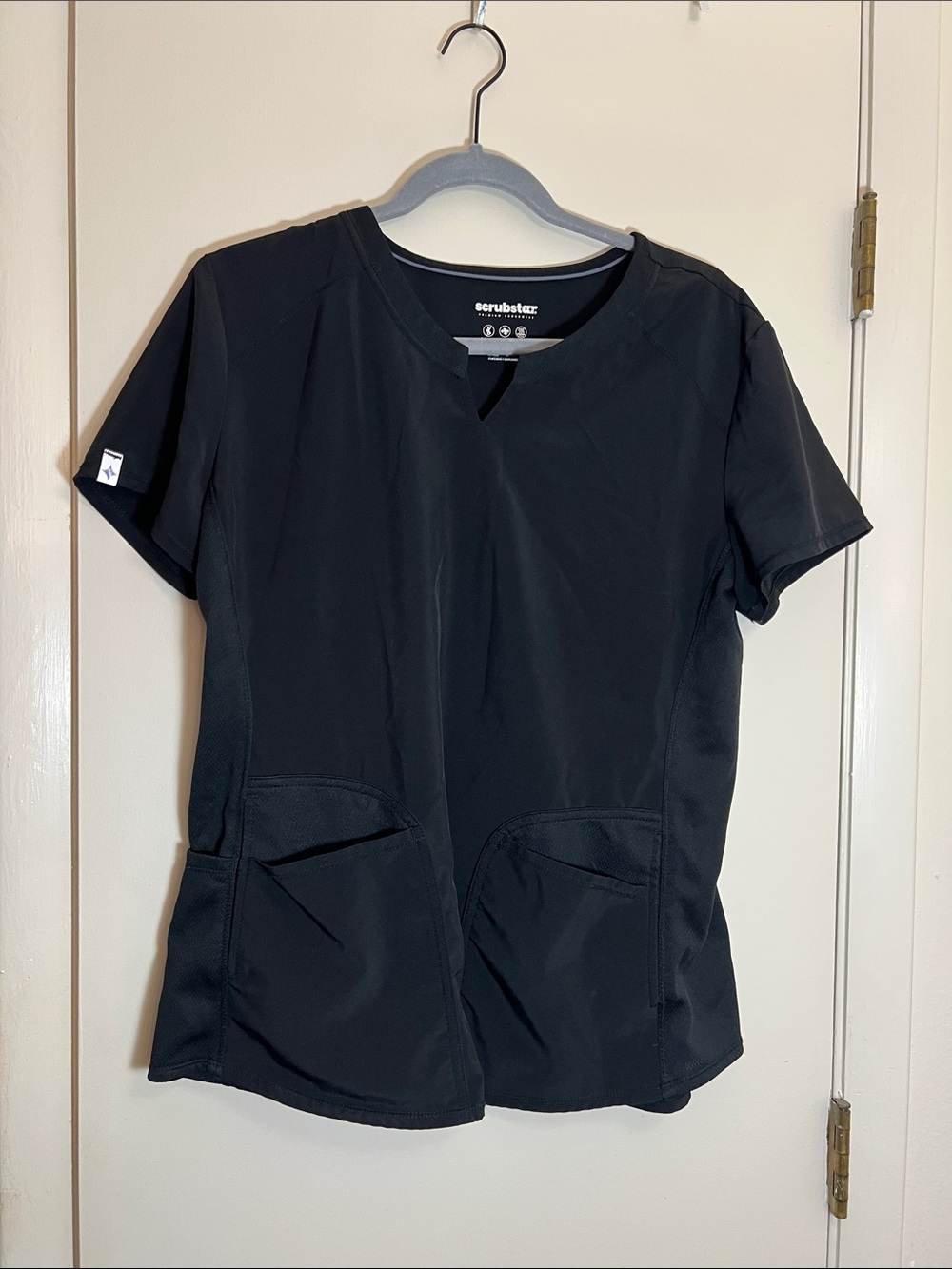 Scrubstar Women’s Black V-Notch Medical Scrub Top